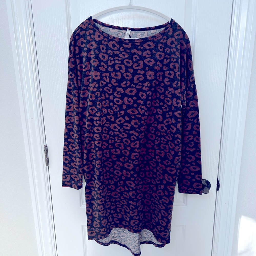 High low leopard dress